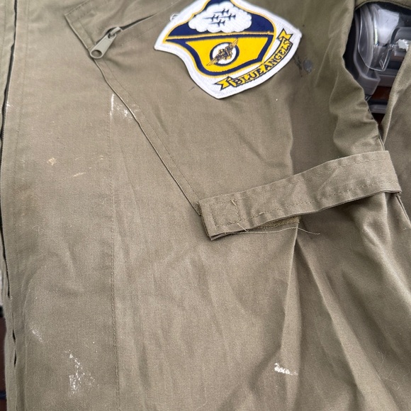 Top Gun Flight Suit Army Green Jumpsuit Costume - Picture 11 of 11